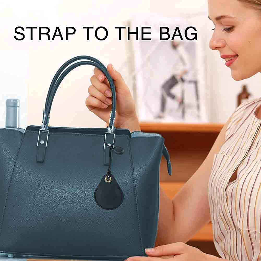 Keyring Holder for Airtag 2 Pack, Air Tag Key Ring Tracker Keychain Compatible with Apple Item Finder, Hidden Leather Itag GPS Locator Protective Cover Sleeve Key Fob Organizer Carabiner Accessories